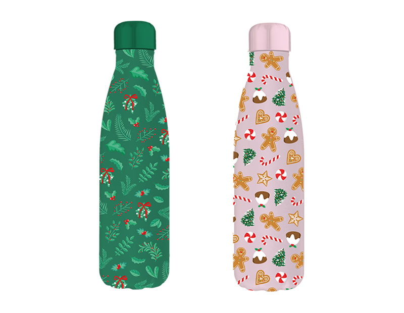 Festive Double Wall Drinks Bottle 500ml