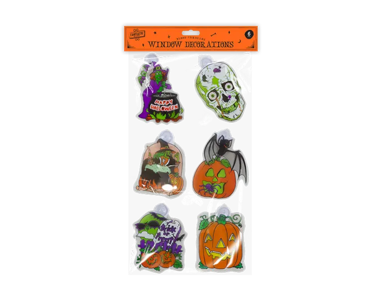 Halloween Window Decorations - Pack of 6