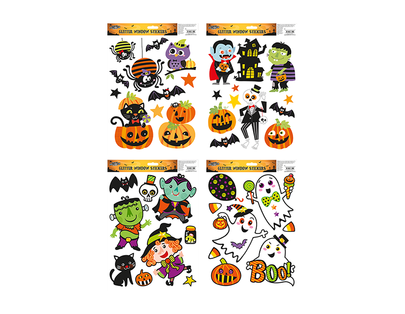 Halloween Glitter Window Stickers