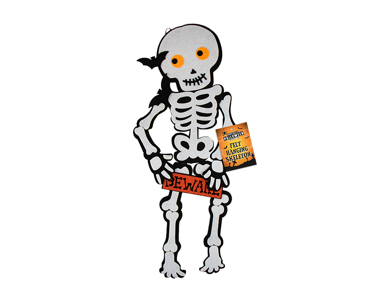 60cm Felt Hanging Skeleton Halloween Decoration