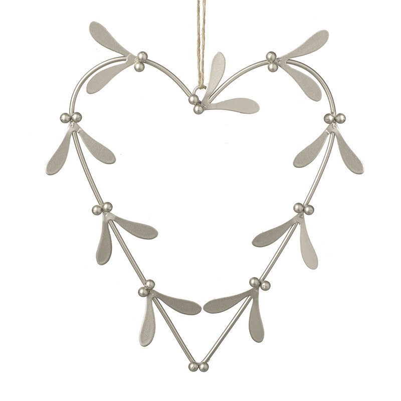 Hanging Metal Mistletoe Heart