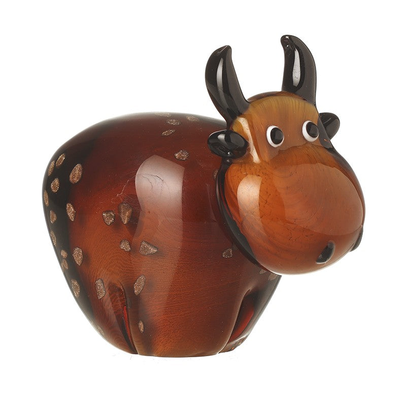Heavy Glass Highland Cow Ornament