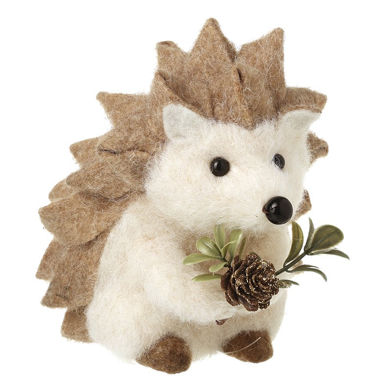 Felt Standing Hedgehog Christmas Decoration