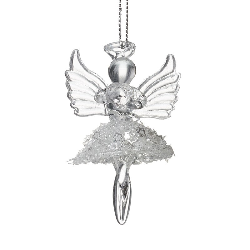 Glass Hanging Angel Christmas Tree Decoration