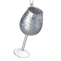 Silver Mottled Wine Glass Hanging Decoration