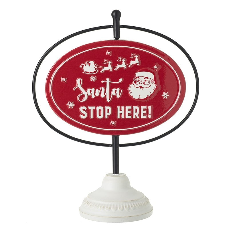 Santa Stop Here Table Top Sign