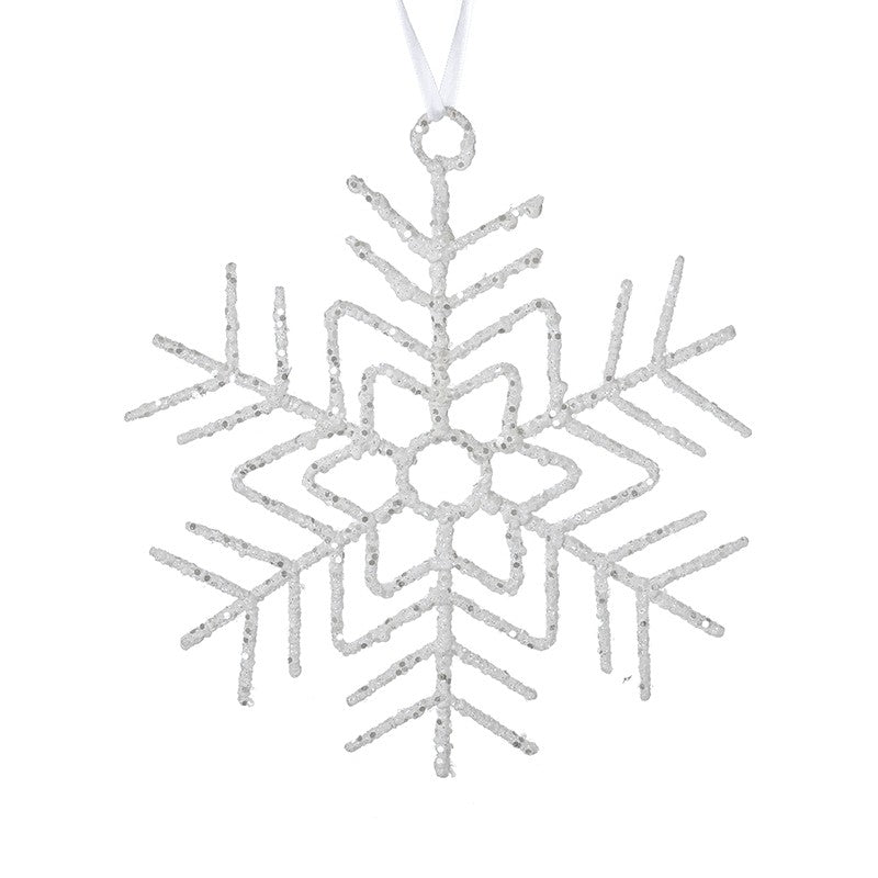 Hanging White Snowflake Decoration - 23cm