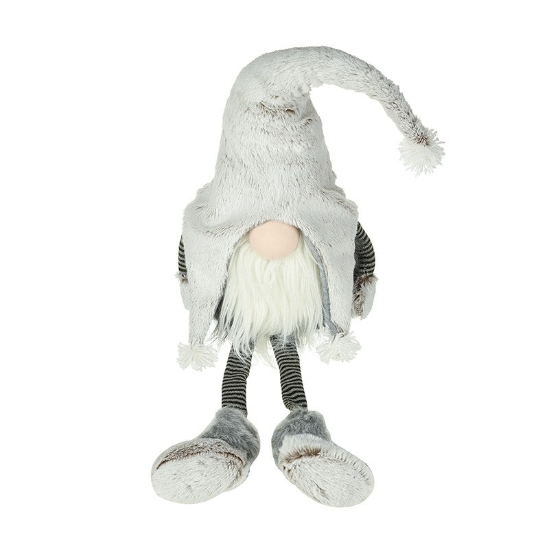 White and Grey Fabric Sitting Santa