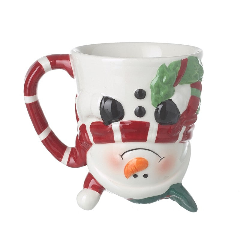 Upside Down Snowman Christmas Mug