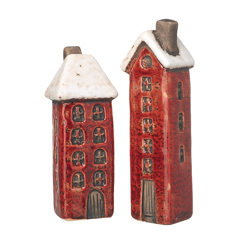 Tall Red House Pot Ornament