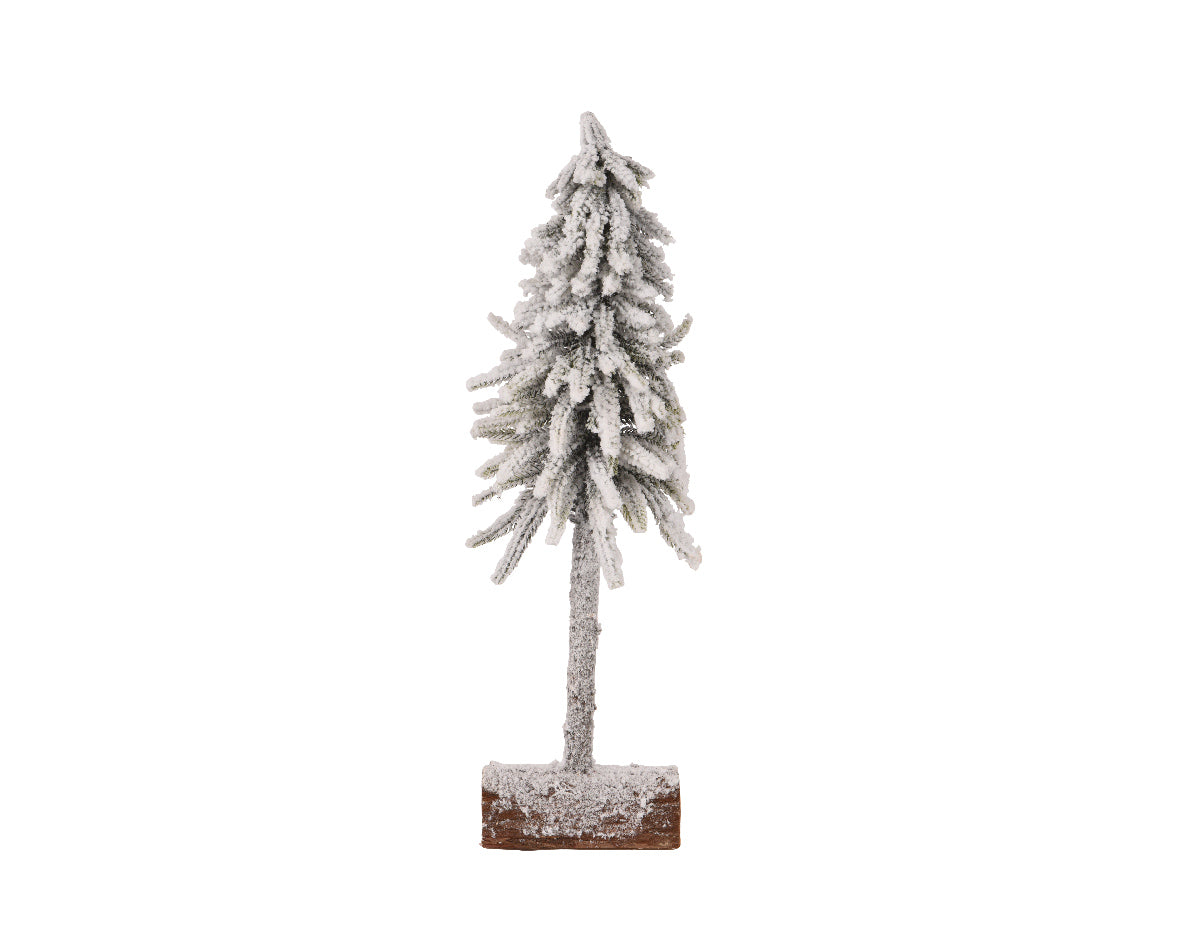 Indoor Snowy Mini Tree on Wooden Foot