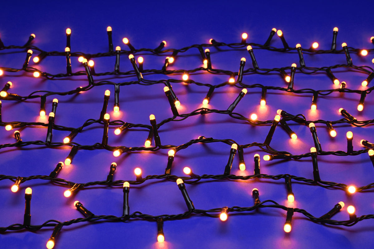 Festive Halloween Glow-Worm Lights Orange Set of 500 LEDs