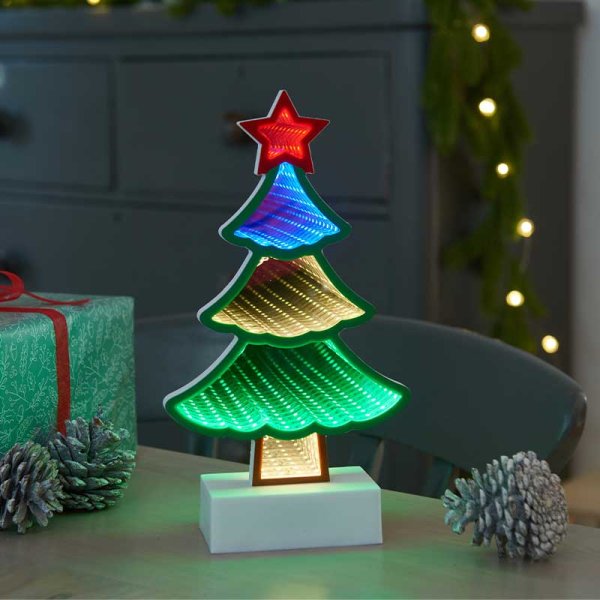 Christmas Tree Table Top Infinity Decoration - 28cm