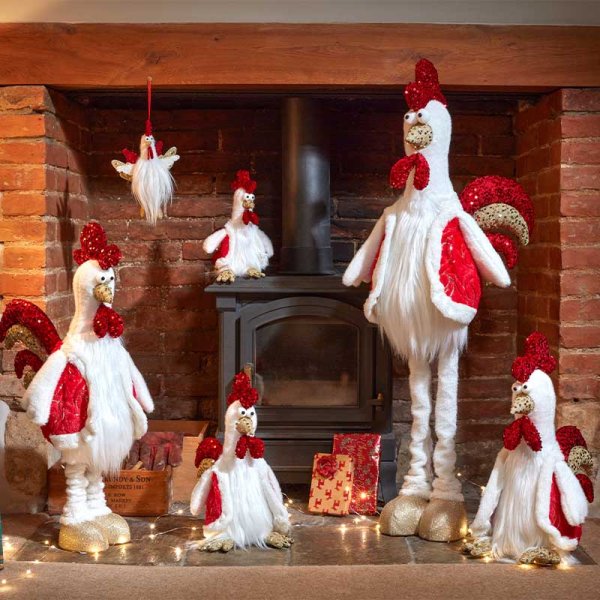 Festive Ken Cluck Chicken - Pendant Hanging Decoration 20cm