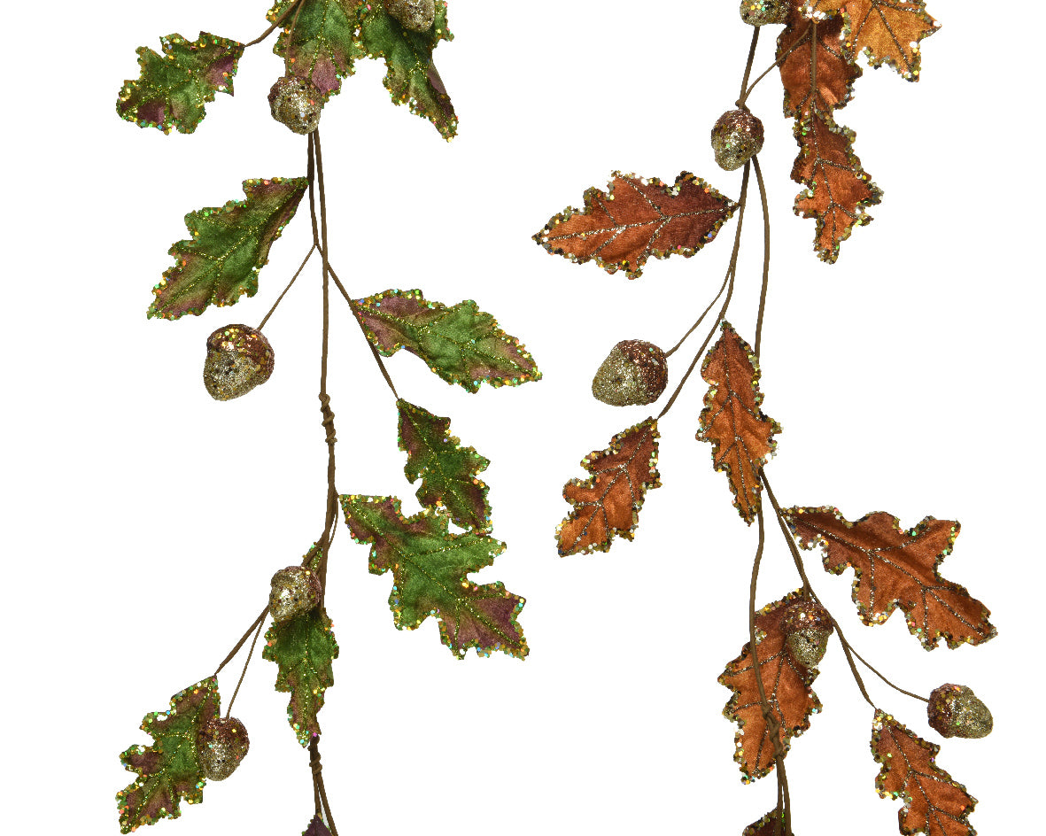Oak Leaf Glitter Garland - 130cm