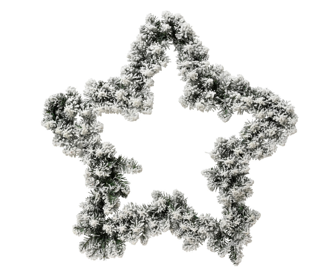 Snowy Star Shaped Christmas Wreath - 60cm
