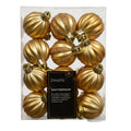 Set of 24 Matte & Shiny Light Gold Glitter Mix Shatterproof Baubles - 4cm