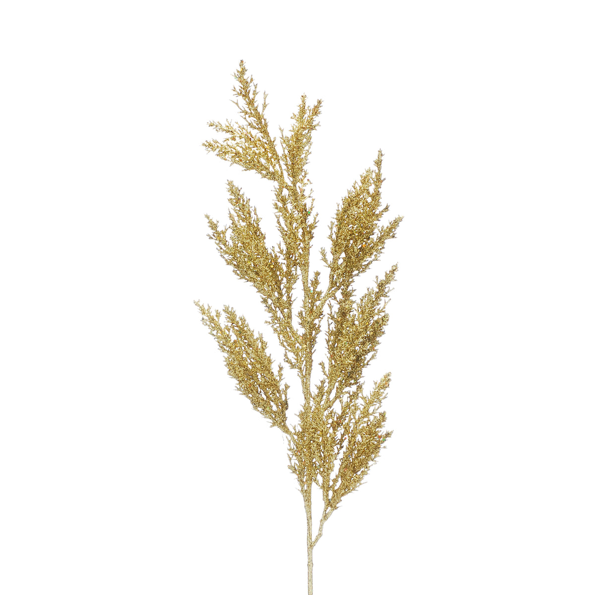 Gold Glitter Fern Stem - 83cm