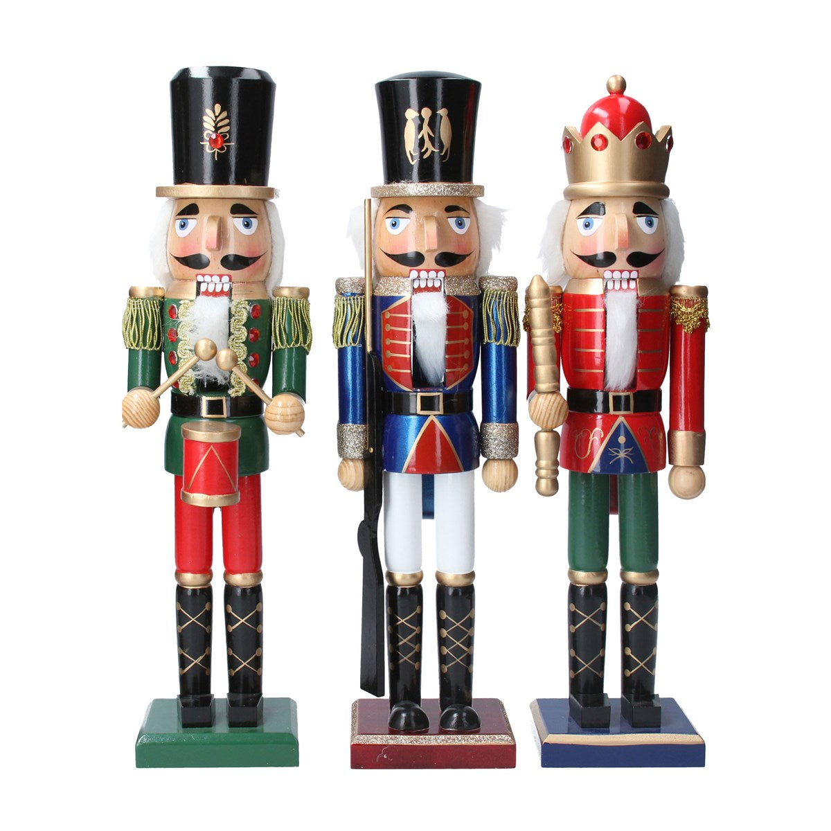 Gisela Graham - Large Traditional Wooden Nutcracker Ornament Single - 37cm