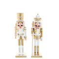Festive Gold and White Single Nutcracker - 30cm
