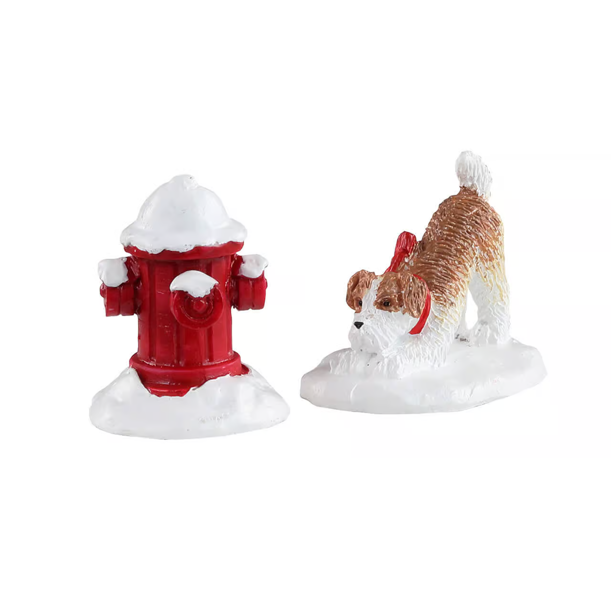 Lemax Snow Hydrant with Dog Christmas Village Figurines - Set of 2