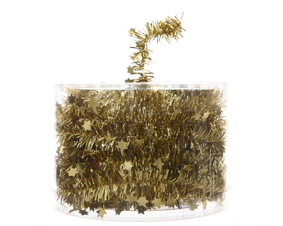 Gold Starry Tinsel Garland - 700cm