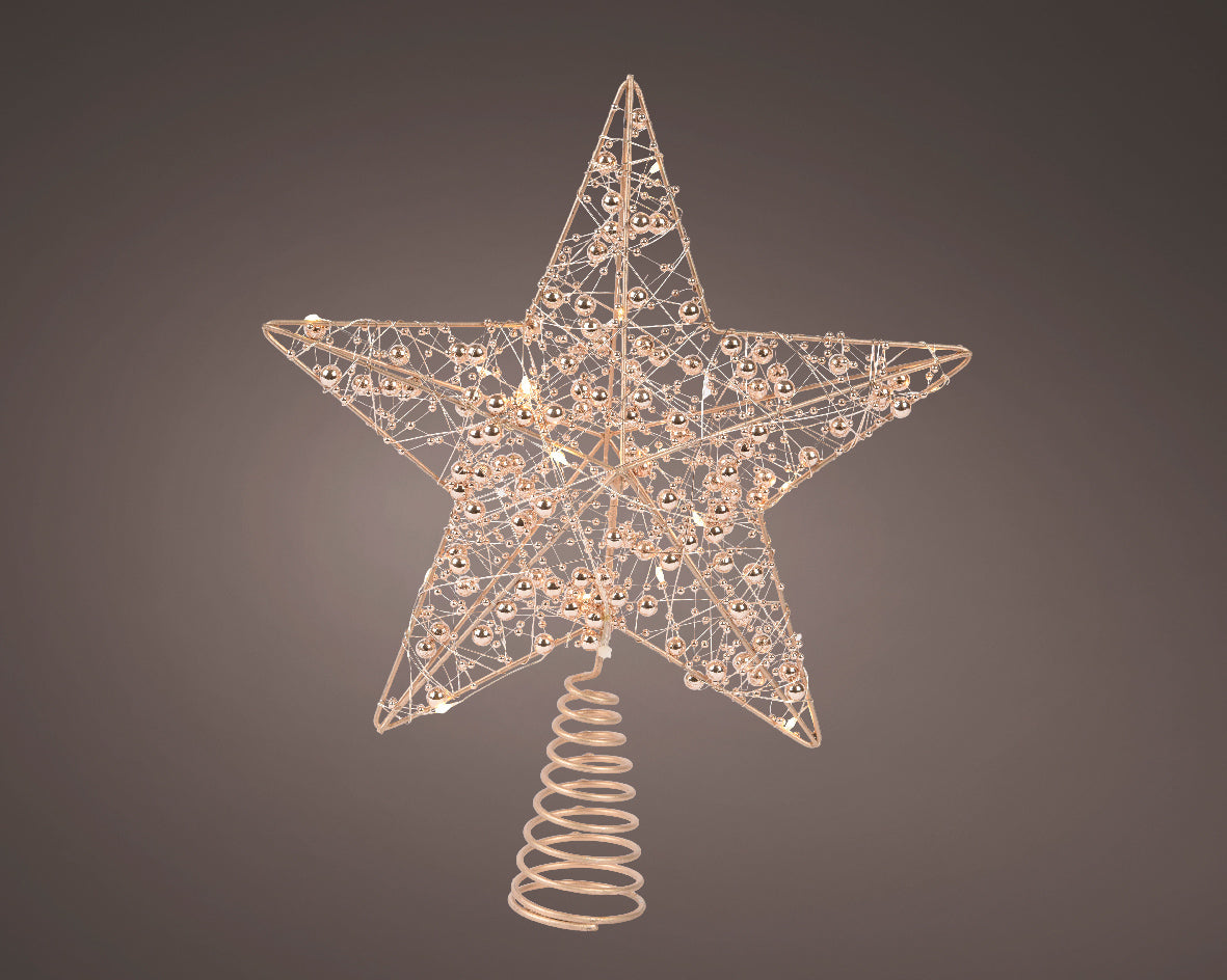 Gold Warm White Light Up Star Tree Topper