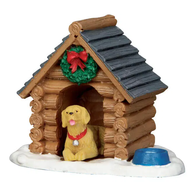 Lemax - Log Cabin Dog House Christmas Village Figurine