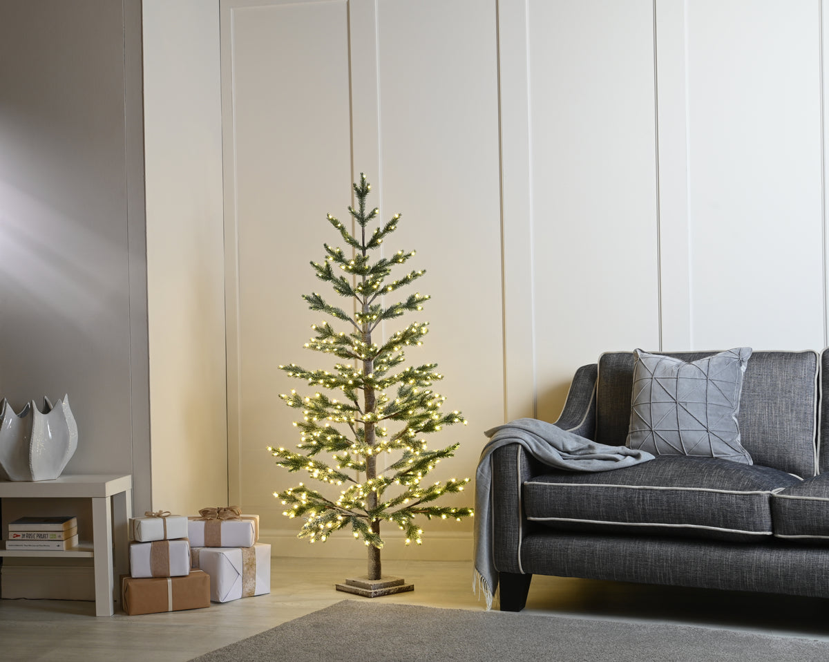 Snowy Warm White LED Twig Christmas Tree Decoration - 150cm