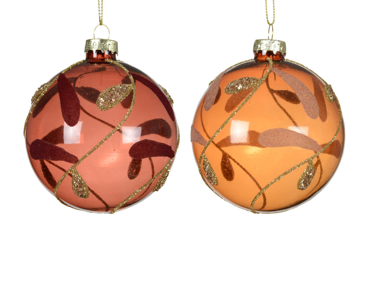 Redwood Glass Transparent Bauble with Glitter