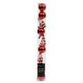 Christmas Red Shatterproof Assorted Bauble Mix - Tube of 10