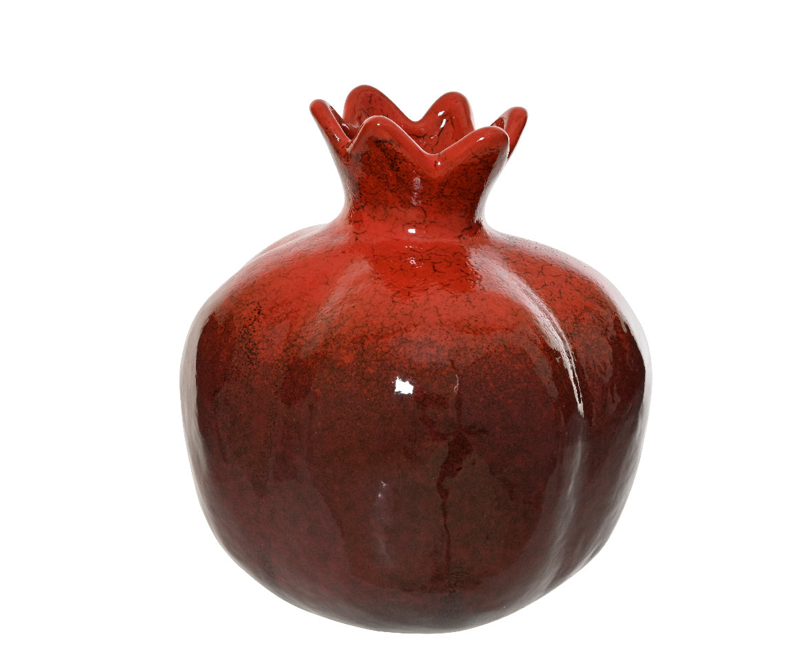 Glazed Stoneware Pomegranate Vase - 12cm
