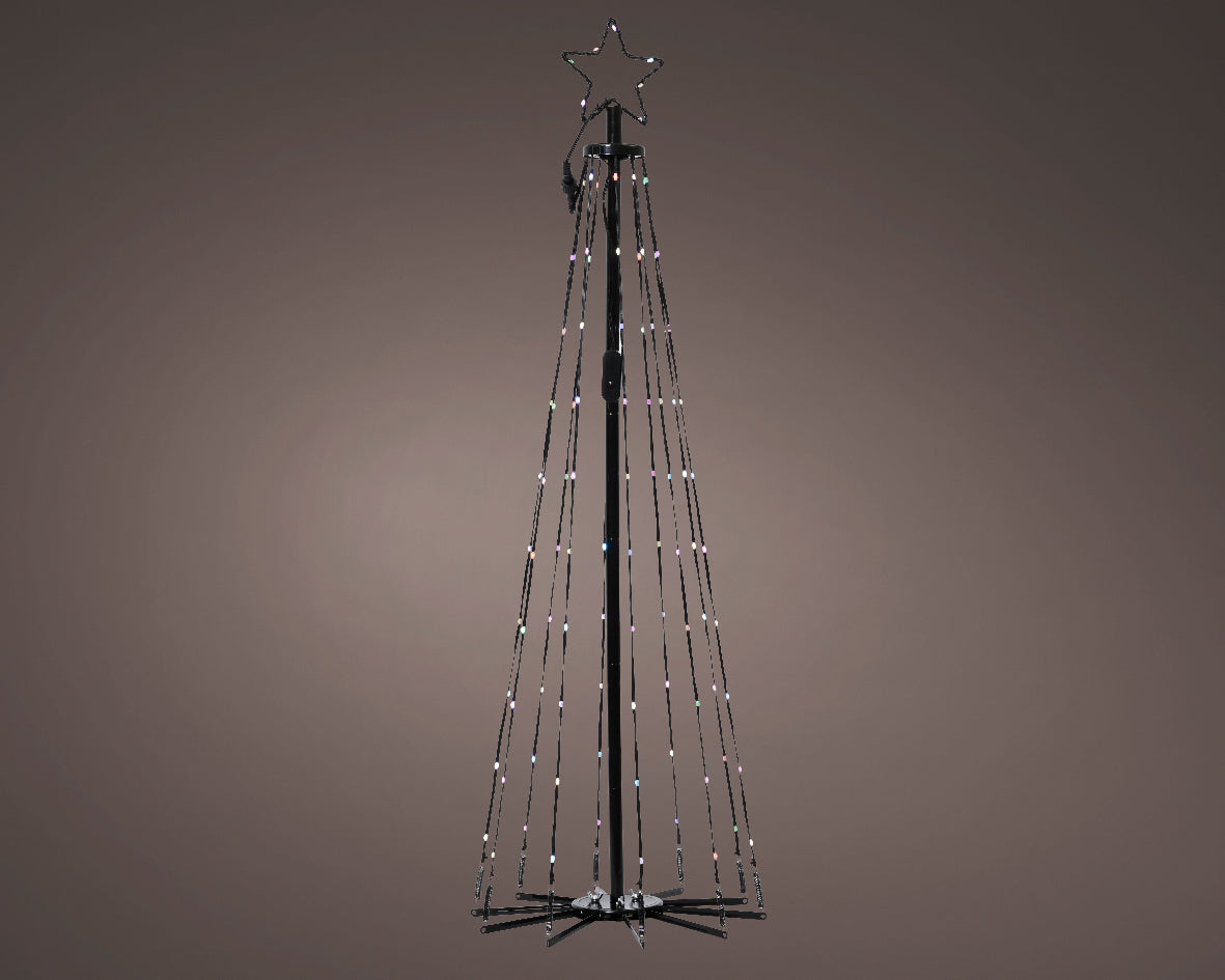 Lumineo Flex Wire Cone Christmas Tree with Colour Changing LEDs - 1.8m