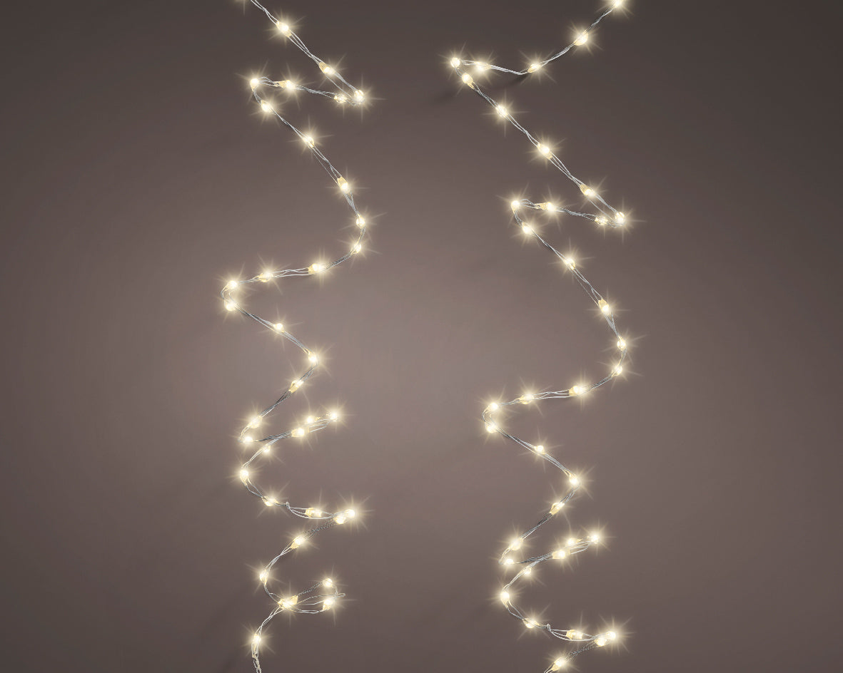 Lumineo 378 Warm White Micro LED Extra Dense Twinkle Outdoor Lights with 6m Silver Cable