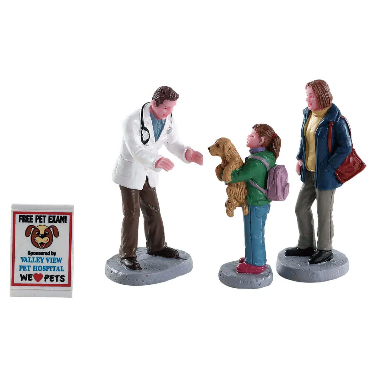 Lemax -Charley The Vet Christmas Village Figurines - Set of 4