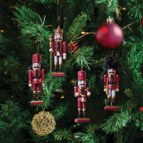 Burgundy Brigadier Hanging Nutcracker Pendant Tree Decoration