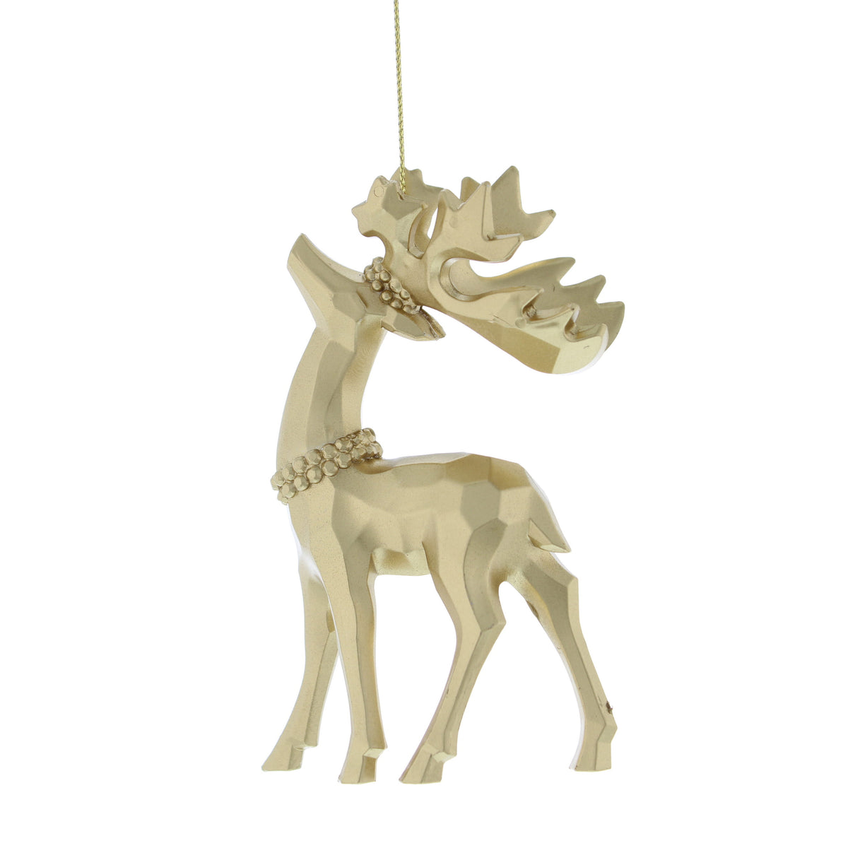 Hanging Matt Gold Acrylic Stag Christmas Tree Bauble