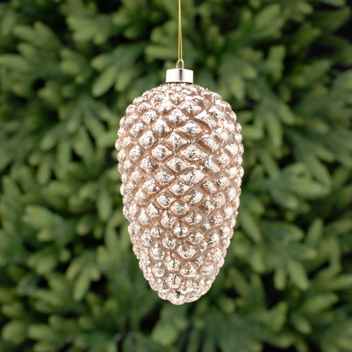 X-Large Gold Glass Pine Cone - 24cm