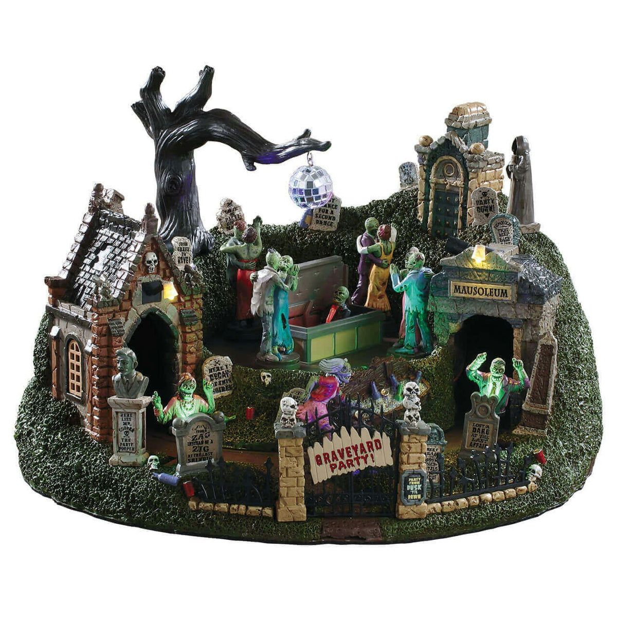 Lemax Spooky Town - Graveyard Party Halloween Animated Scene with Lights, Sound & Motion