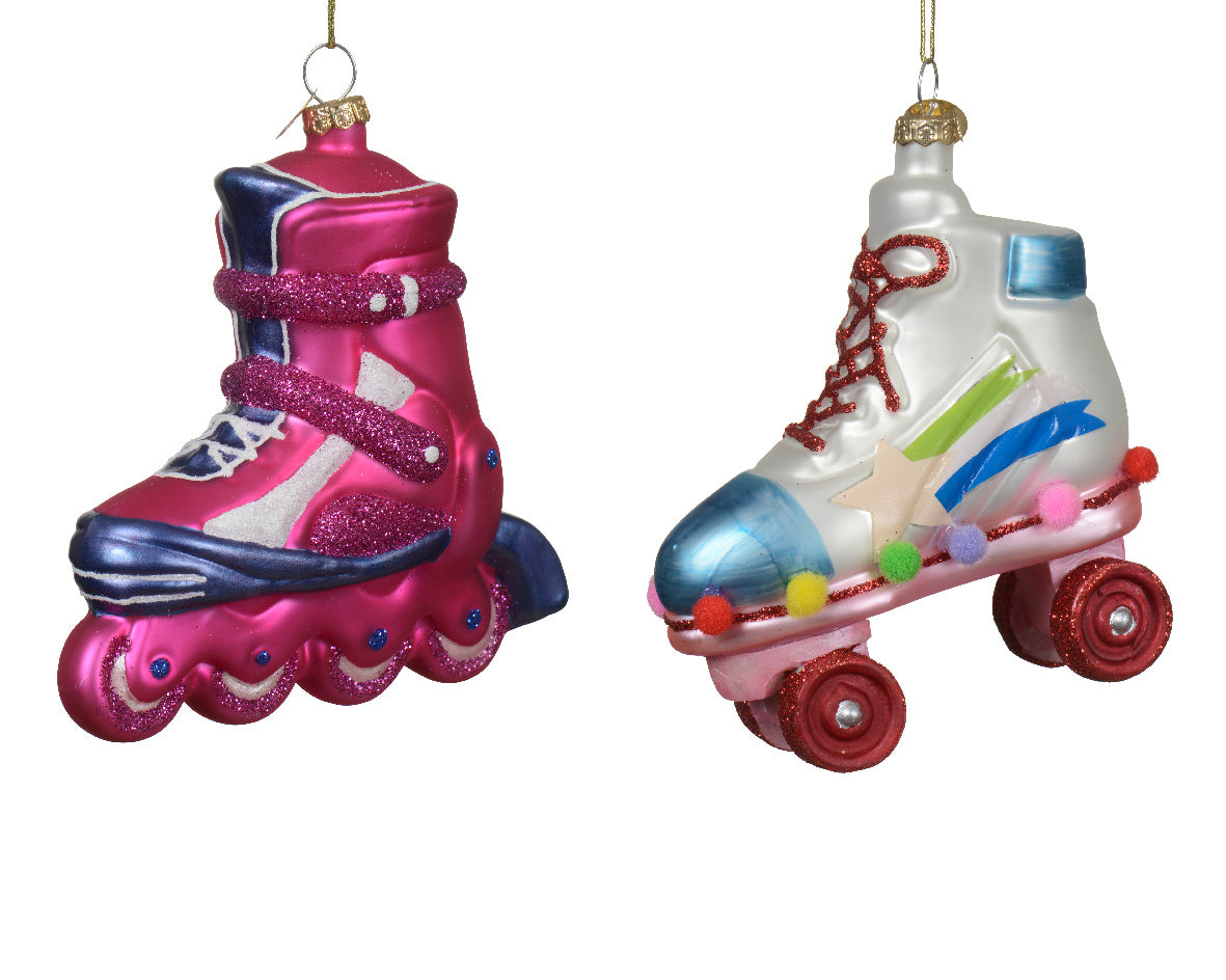 Roller Skate Glass Christmas Bauble