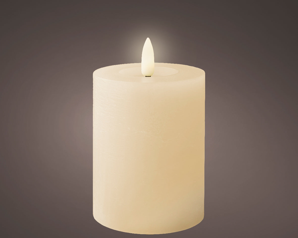 Cream LED Wax Wick Candle - Real Flame Effect Technology