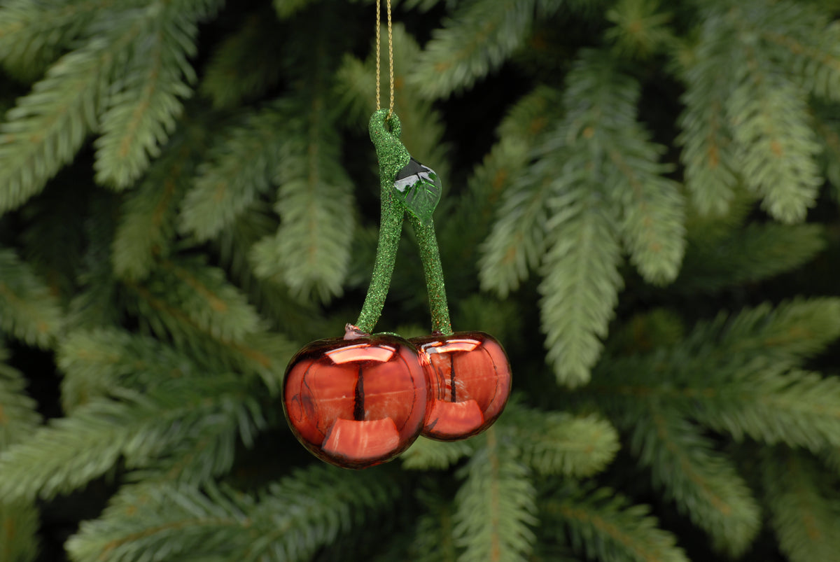 Glass Cherries Christmas Bauble