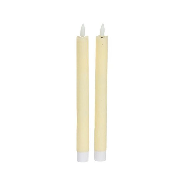 Faux Flame Cream Table Dinner Candles - Pack of 2