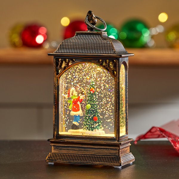 SnowSwirl TreeDecor Lantern Small Glitter Water Spinner