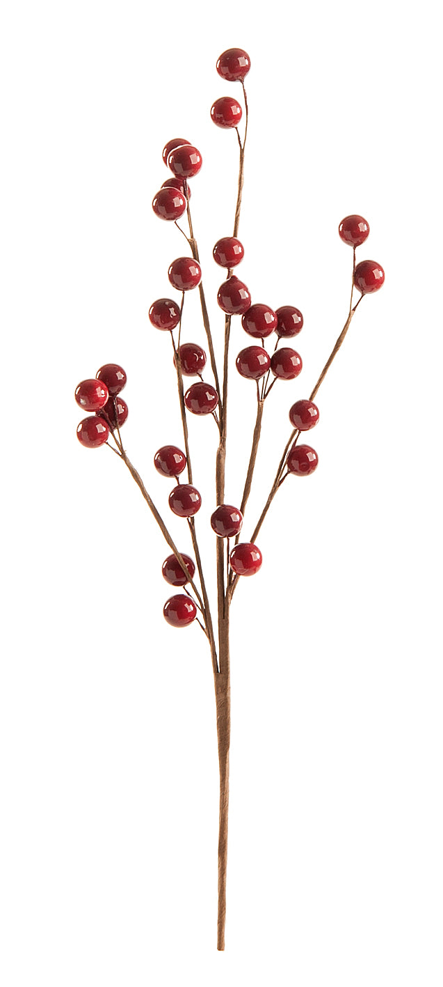 Shiny Burgundy Berry Spray - 40cm