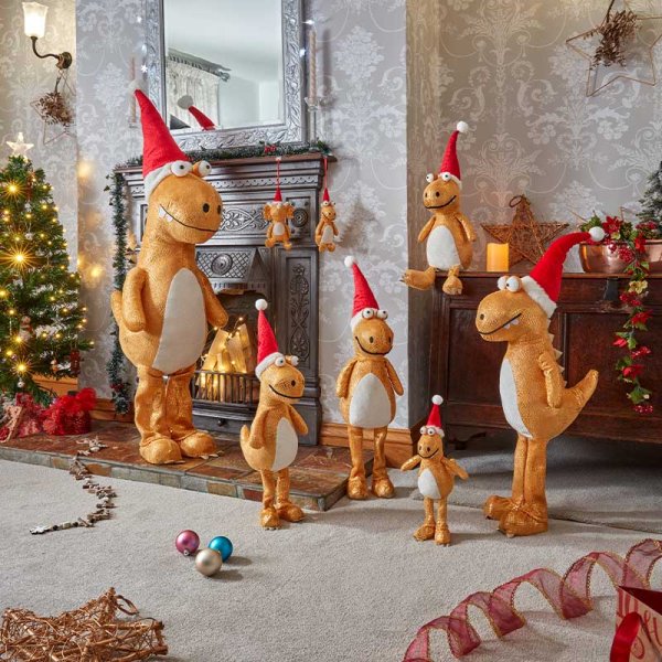 Festive Gold Tyrone Rex Dinosaur 45cm