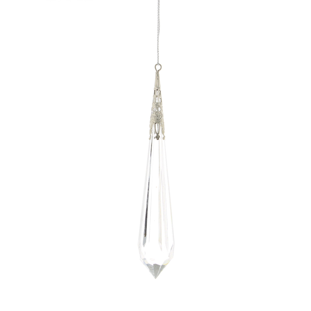 Hanging Clear Acrylic Long Drop Christmas Bauble