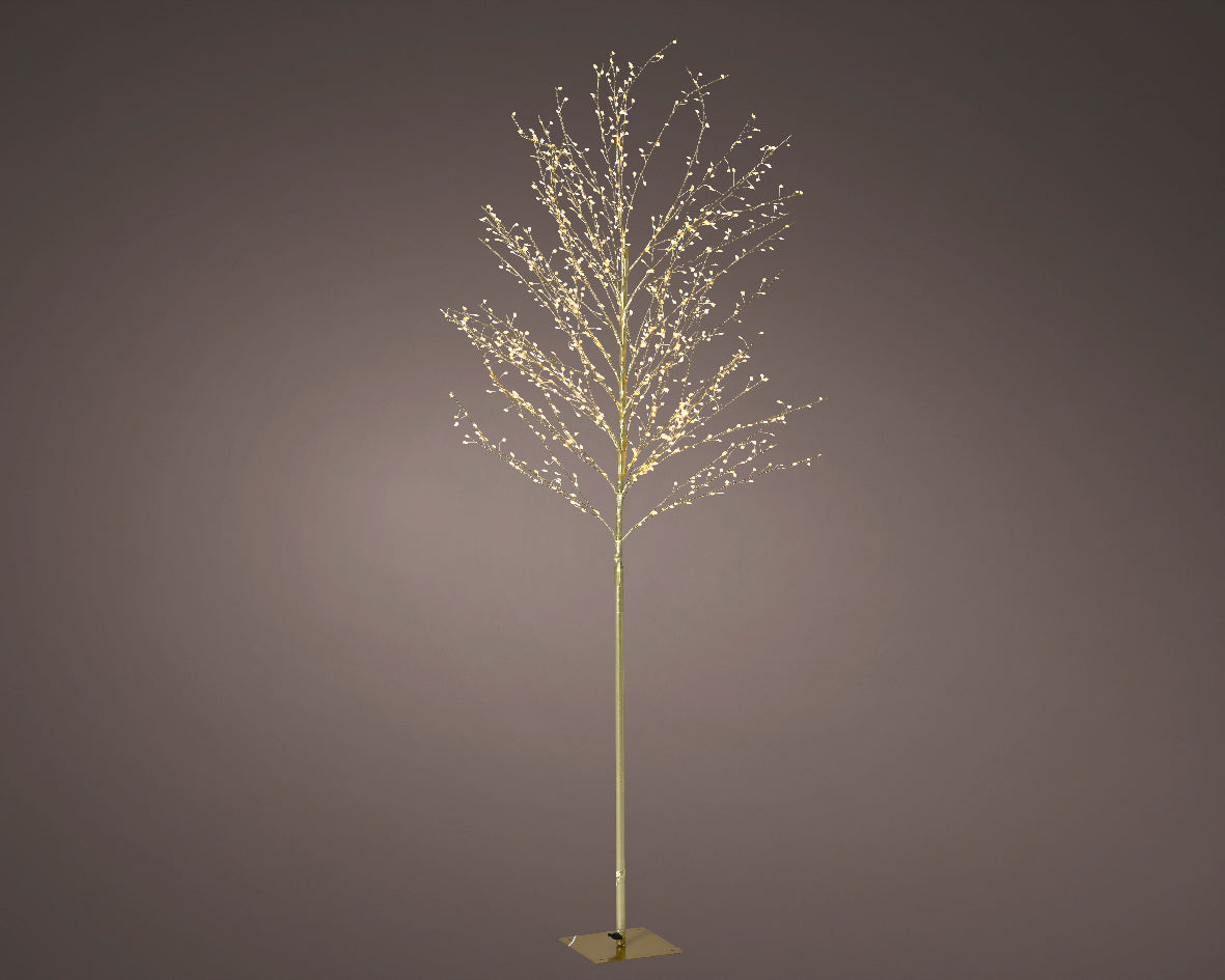 Gold Twig Tree with Warm White & Classic White LEDs - 180cm