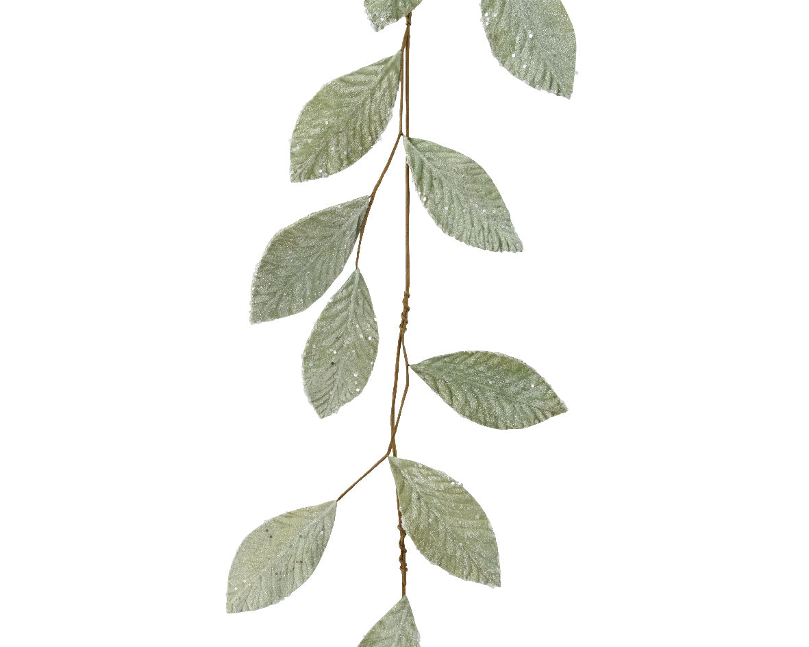 Polyester Frosted Leaf Garland - 120cm