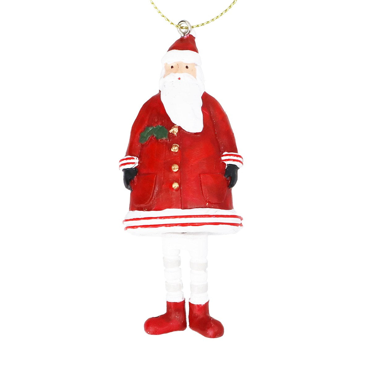 Gisela Graham - Resin NE Santa Hanging Decoration - 9cm